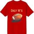 thumbnail image 1 of Only W's American Football Adult Red Crew Neck Short Sleeve Tee-Large, 1 of 4
