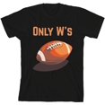 thumbnail image 1 of Only W's American Football Youth Black Crew Neck Short Sleeve Tee-XL, 1 of 4