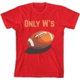 thumbnail image 1 of Only W's American Football Youth Red Crew Neck Short Sleeve Tee-XXL, 1 of 4