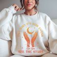 thumbnail image 1 of Only When It’s Dark Enough Can You See the Stars – Oversized Crewneck Sweatshirt with Empowering Design, 1 of 2