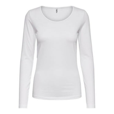 Only White Cotton Tops  T-Shirt