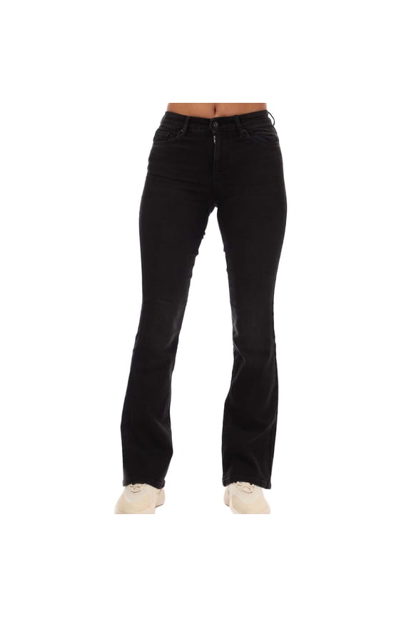 Womens Ann Mid Rise Flared Jeans