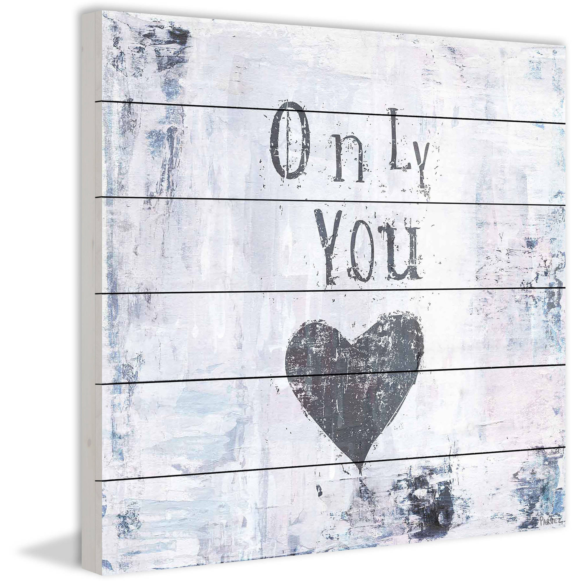 "Only You" Painting Print on White Wood