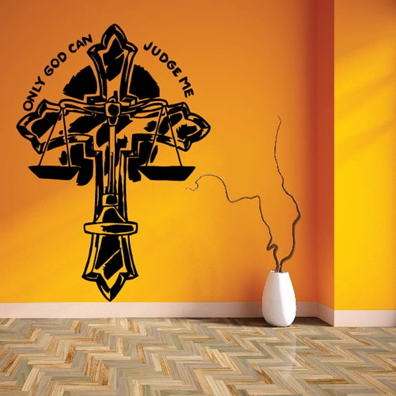 Only god Can judge me cross Decal - 36 Inches