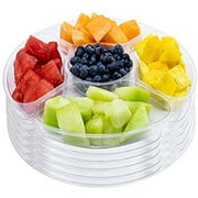 OnlyOneStopShop Clear 5 Compartment 12" Plastic Platter - Events and Casual Use 1 Piece