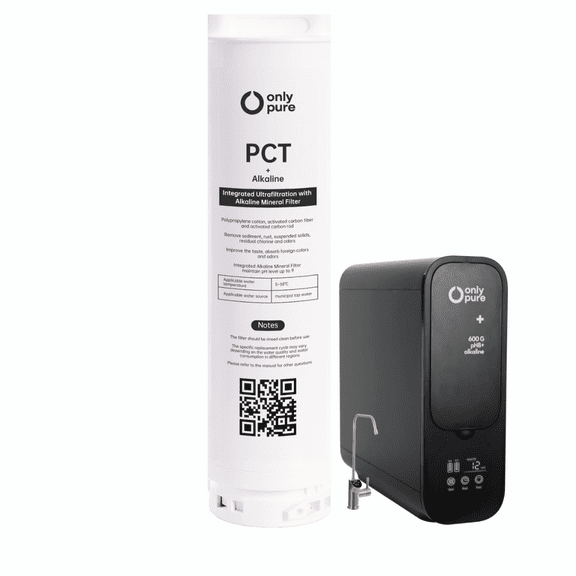 OnlyPure, OPRO600-PCT Mineral Rich - ALKALINE Filter, NSF Certified, Replacement for OPRO600-B Reverse Osmosis System, 600GPD, 1-year Lifetime