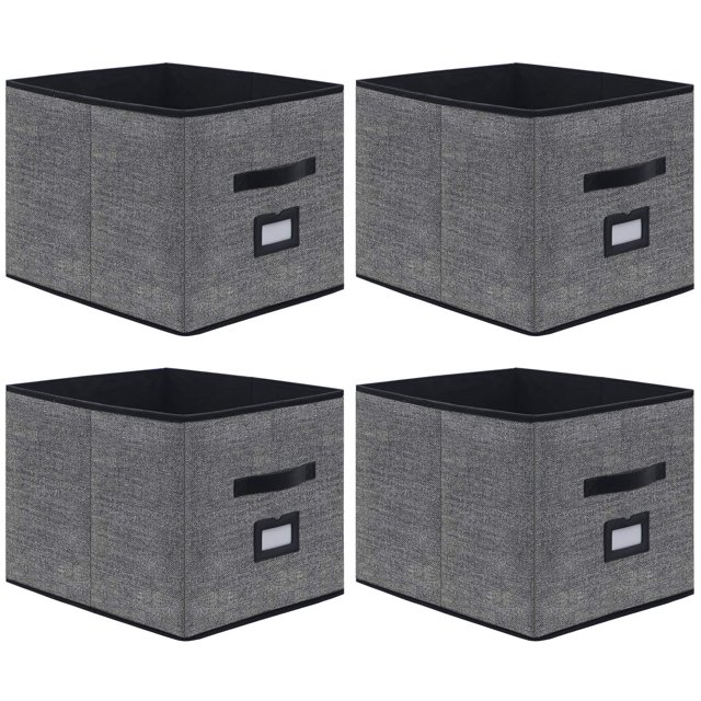 Onlyeasy Extra Large Foldable Cloth Storage Cubes 4 with Label Holders