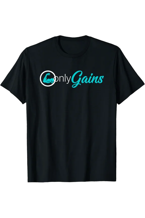 Onlygains Fitness Muscle Logo Wellness Workout Motivation T-Shirt Size S-5XL