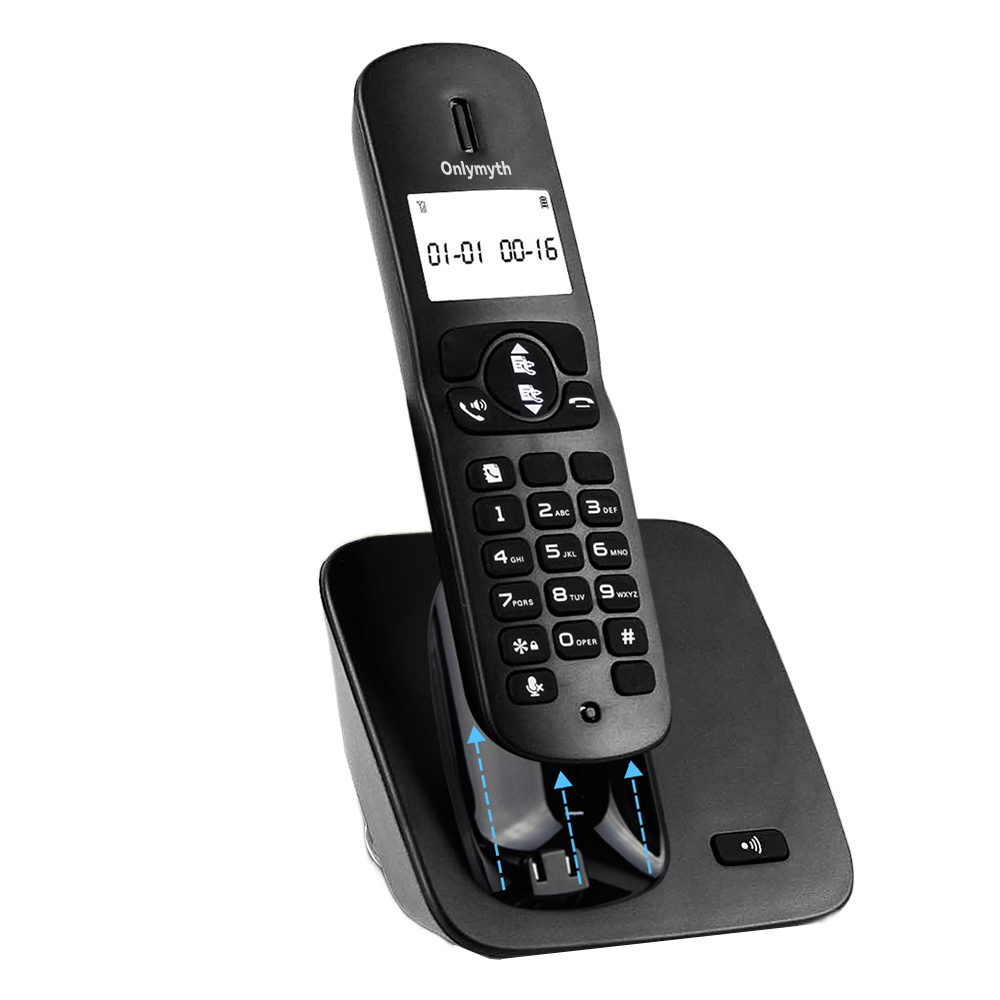 Onlymyth Portable telephones,  Compact Cordless Phone with DECT 6.0, 1.6" Amber LCD and Illuminated HS Keypad