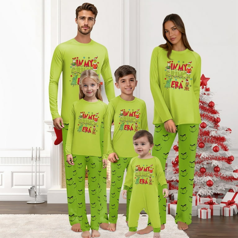 Onlypjs Christmas Family Matching Pajamas Sets – Holiday Green