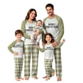 thumbnail image 1 of Onlypjs Family Christmas Pajamas Matching Sets Antler Letter Sage Green Tops Plaid Pants Holiday Sleepwear Loungewear for Couples, Men and Women, 1 of 5