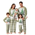 thumbnail image 1 of Onlypjs Family Christmas Pajamas Matching Sets Christmas Tree Graphic Raglan Tops Plaid Pants Holiday Sleepwear Loungewear for Couples, Men and Women, 1 of 5