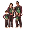 thumbnail image 1 of Onlypjs Family Christmas Pajamas Matching Sets, Christmas Tree Raglan Tops with Plaid Pants, Holiday Lounge Sets for Couples, Women and Men, 1 of 5