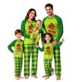 thumbnail image 1 of Onlypjs Family Christmas Pajamas Matching Sets Kelly Green Teacher Tree Raglan Tops Plaid Pants Holiday Sleepwear Loungewear for Couples, Men and Women, 1 of 5