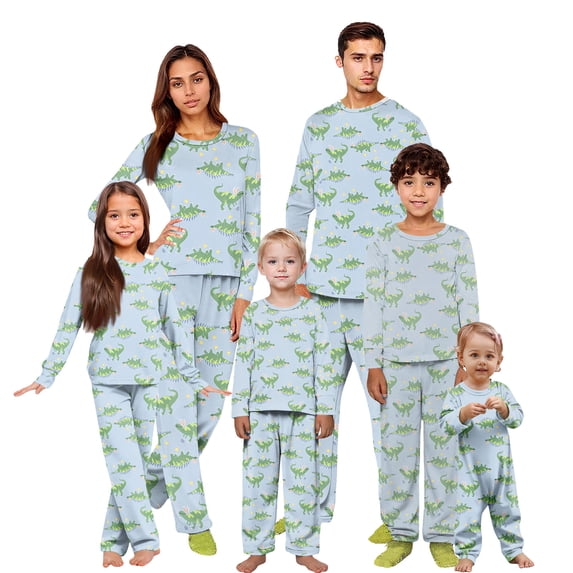Onlypjs Family Easter Pajamas Matching Sets Dinosaur Print Long Sleeve ...