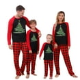 thumbnail image 1 of Onlypjs Family Matching Christmas Pajamas – Black Tops with Red Sleeves & Festive Christmas Tree Design, Black and Red Plaid Pants Holiday Sleepwear for Women, Men, Couples, 1 of 5