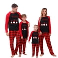 thumbnail image 1 of Onlypjs Family Matching Christmas Pajamas – Black Tops with Red Sleeves & Festive Christmas Tree Design, Black and Red Plaid Pants Holiday Sleepwear for Women, Men, Couples, 1 of 5