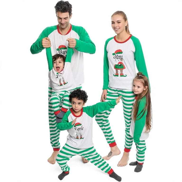 Onlypjs Family Matching Christmas Pajamas – Green White Elf