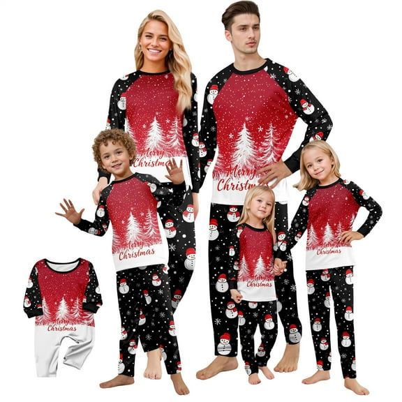 Onlypjs Family Matching Christmas Pajamas – Holiday Tree & Santa Print Sleepwear Sets for Women, Men, Couples