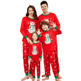 thumbnail image 1 of Onlypjs Family Matching Christmas Pajamas – Red Snowman Print Long Sleeve Top & Pants Set for Women, Men, 1 of 8