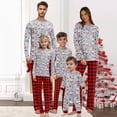 thumbnail image 1 of Onlypjs Matching Family Christmas Pajamas for Men, Women and Couples– Colorful Santa & Ornament Print Tops with Red Plaid Pants, 1 of 5