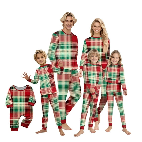 Onlypjs Matching Family Christmas Pajamas Sets for Men, Women and Couples – Holiday Plaid Pajamas – Cozy Christmas Family Pajamas Matching Sets