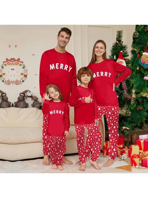 Matching Family Christmas Pajamas Sets for Men, Women and Couples – MERRY Holiday Pajamas – Family Christmas Pajamas Matching Sets