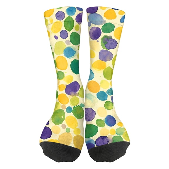 Onlysocks Mardi Gras Socks for Womens, Soft Breathable Holiday Fun Colorful Themed Socks, Holiday Decorative Stockings for Party, Sports, A