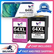 Onlyu 64xl Ink Cartridges Black and Color Combo Pack Replacement for HP Envy Photo 7858 7855 7155 6255 6252 7120 6232 7158 7164 Printer Ink (2 Pack)