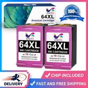 Onlyu Ink 64 Color Replacement for HP 64XL Ink Cartridge Combo Pack for Envy Photo 7855 7155 6255 7164 7830 7858 7800 6230 7120 Tango ink X Printer (2 Pack)