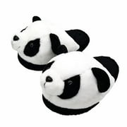 Onmygogo Fuzzy Winter Animal Plush Indoor Slippers for Women and MenSize 7-8.5,panda