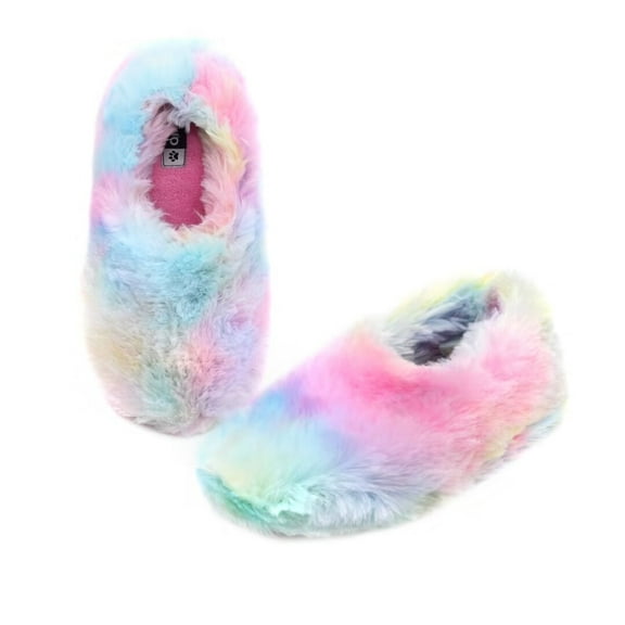 Onmygogo Fuzzy Winter Indoor Slippers for Women (5.5-6.5 B(M) US, multicolor)