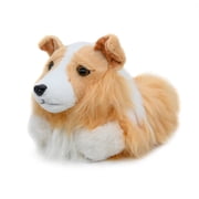 Onmygogo Indoor Fuzzy Winter Animal Dog Puppy Plush Slippers for Women and Men7-8.5, Shetland