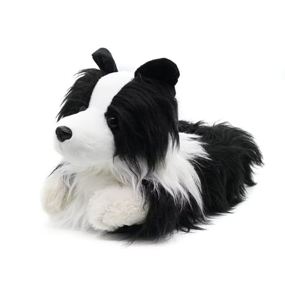 Onmygogo Indoor Fuzzy Winter Animal Dog Puppy Plush Slippers for Women and Men(Size 9-10.5, Border colie)