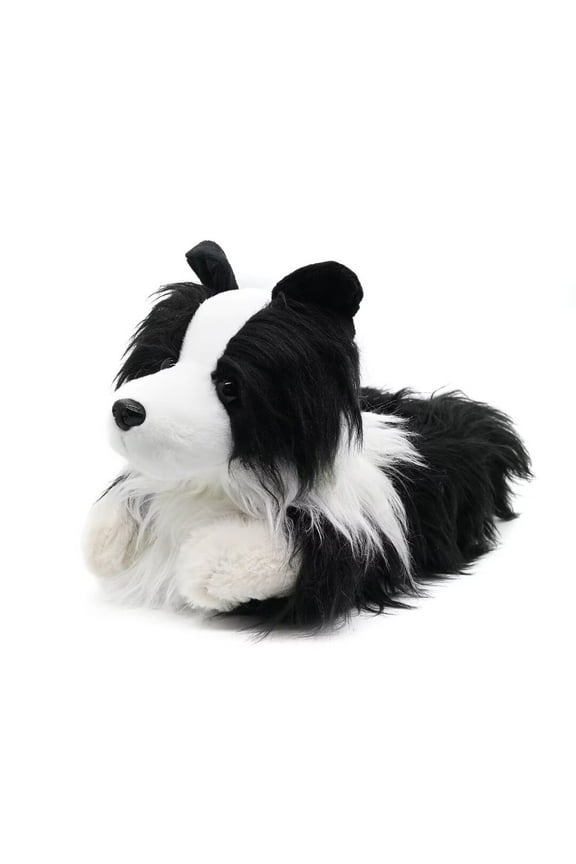 Indoor Fuzzy Winter Animal Dog Puppy Plush Slippers for Women and Men(Size 9-10.5, Border colie)