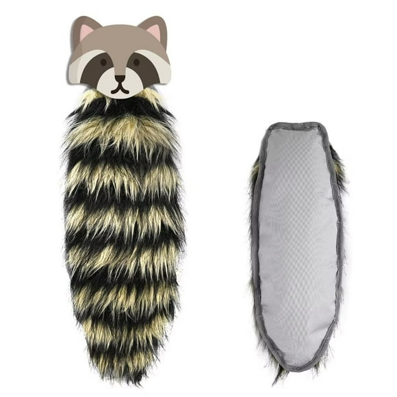 Onmygogo Plush Dog Squeaky Toys, Stuffed Plush Animal Tail Toys for Aggressive Chewers, Interactive Toys for Small, Medium, Large Breed Dogs(Raccoon)