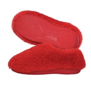 Onmygogo Women's Fuzzy Memory Foam Faux Fur Winter Slippers, Nonslip Warm House Shoes for Indoor & Outdoorred,5.5-6.5