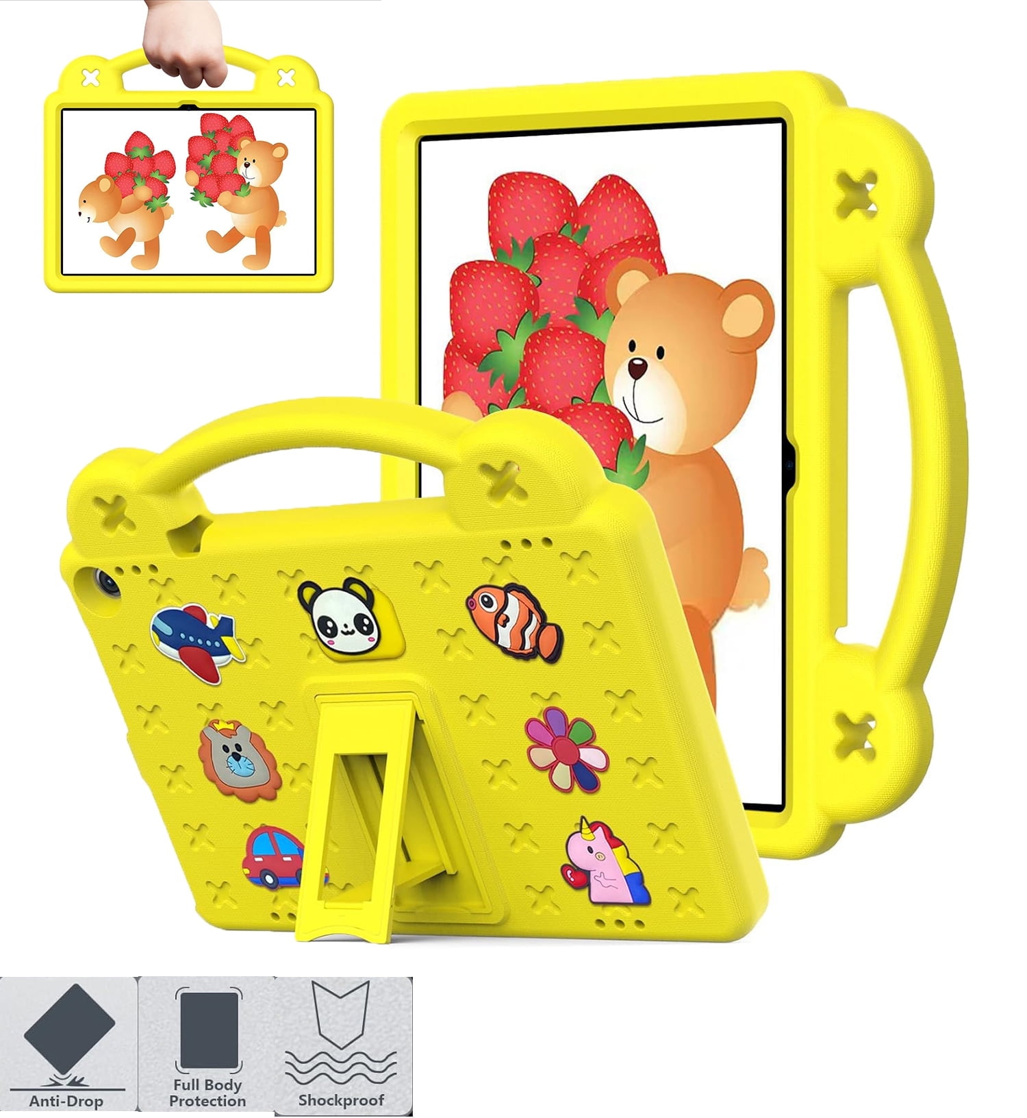 TCL Tab 8 LE Kids Case - DIY Cartoon EVA Foam Protective Cover With Handle & Stand