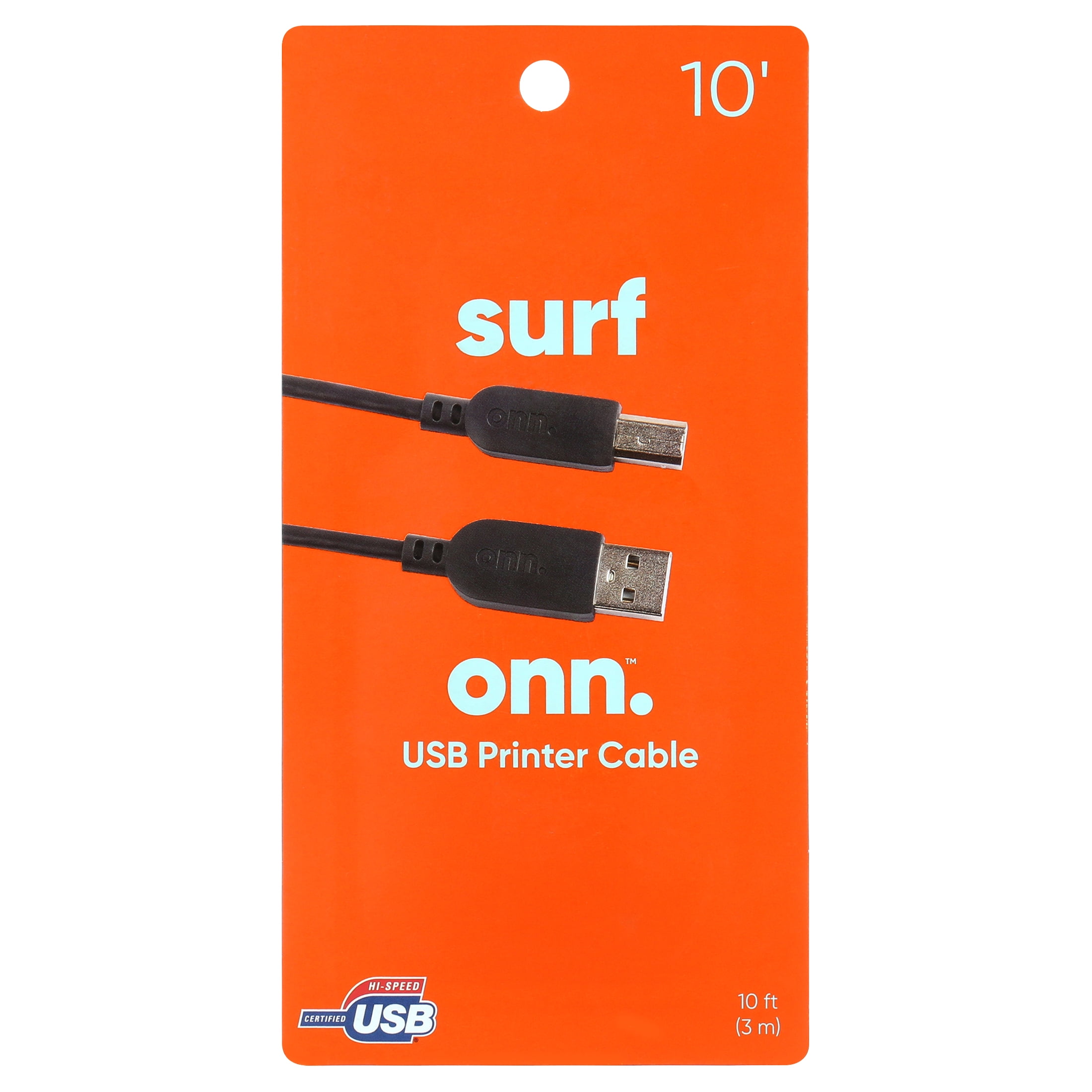 Onn. 10` Printer Cable