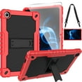 thumbnail image 1 of Onn 11 Tablet Pro Case with Tempered Glass Screen Protector SOATUTO Protective Cover with Kickstand Built in Shoulder Strap Shell Case for Onn Tablet Pro 11 2023 Model: 100110027 - Red+Black/1 Pcs, 1 of 6