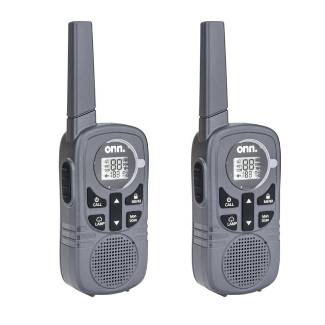 Onn. 16 Miles Walkie Talkies 2 pack  with Two Way Radios, LED Light, 121 privacy Channels