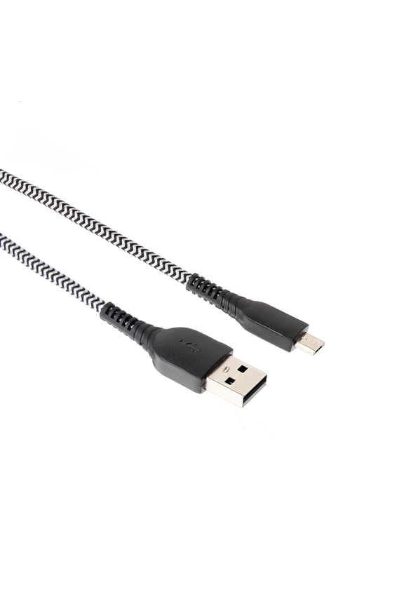 6ft Micro-USB to USB Braided Charging Cable,Black
