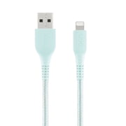 onn 6ft Lightning to USB-A Braided Charging Cable, MFI Certified, Aqua - Compatible with iPhone 14/13/12/11/X/XR/XS/8/7/6/5, iPad, Airpods and more