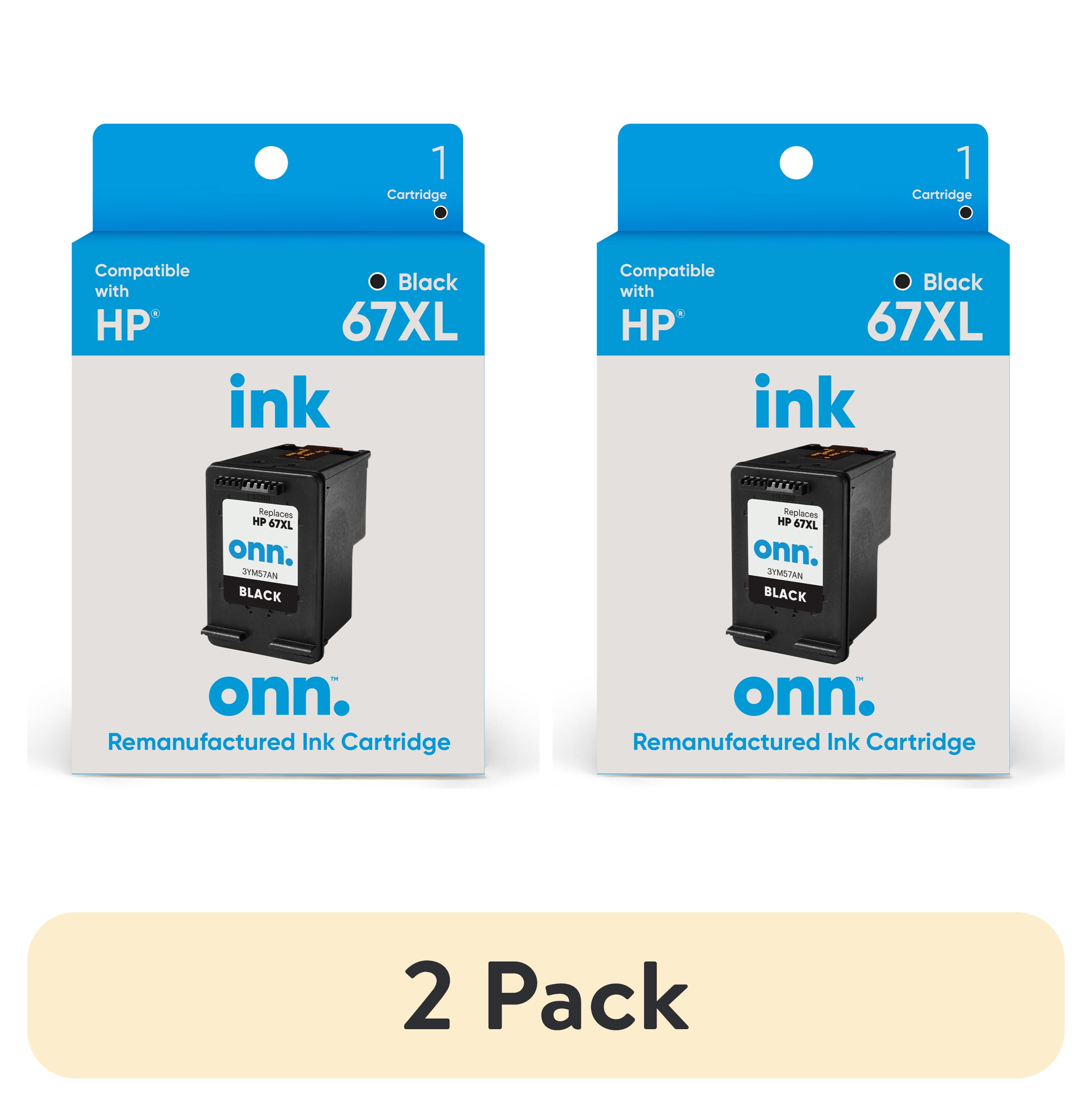 (2 pack) onn. 67XL HP High-Yield Ink Cartridge, Black