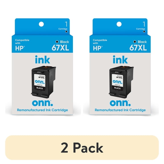 (2 pack) onn. 67XL HP High-Yield Ink Cartridge, Black