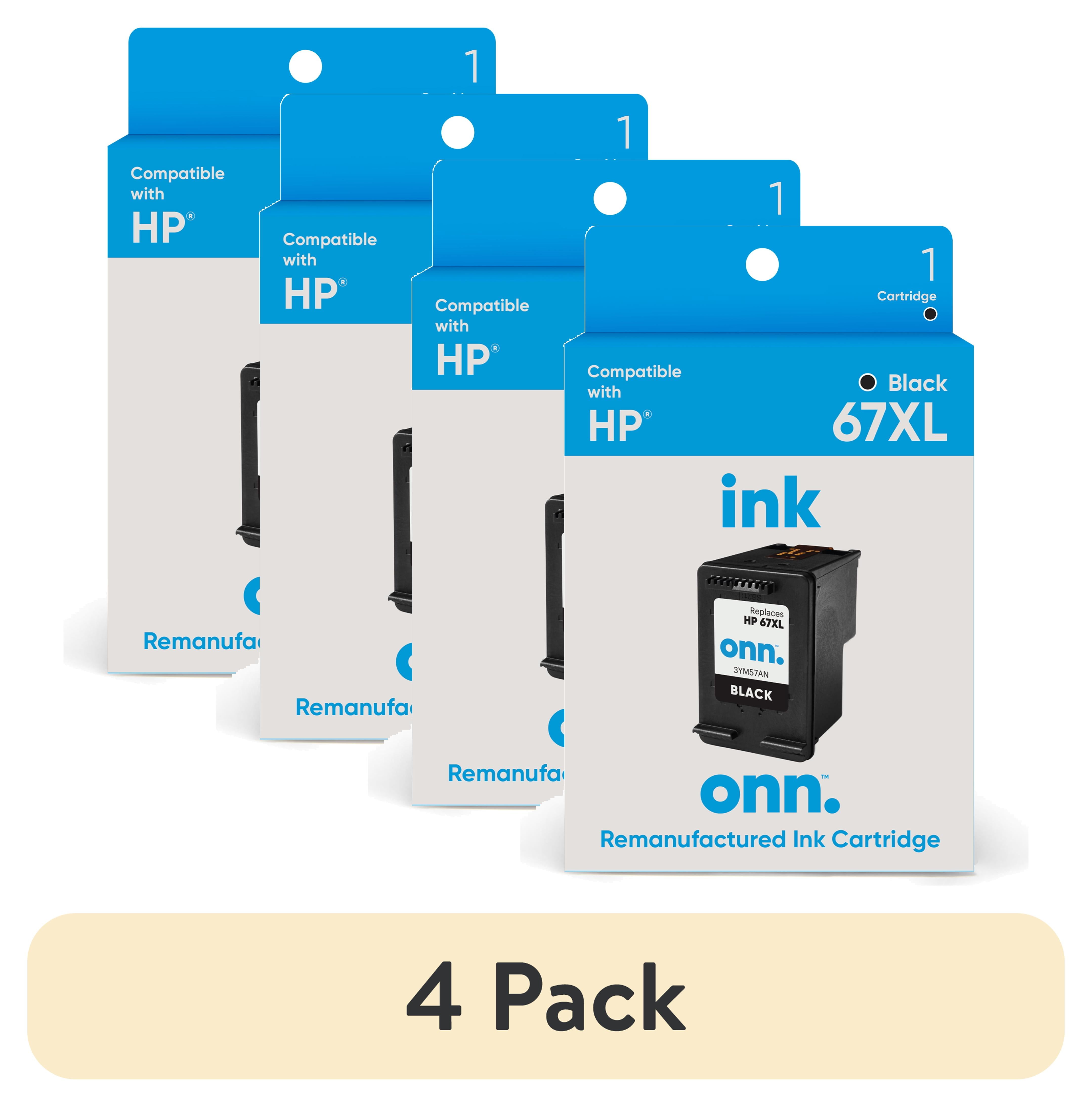 (4 pack) onn. 67XL HP High-Yield Ink Cartridge, Black