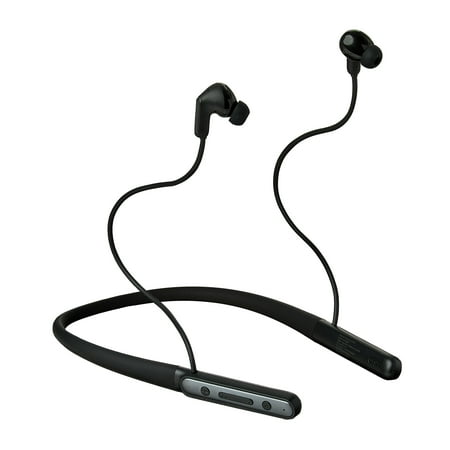 onn Active Noise Canceling Bluetooth Neckband Earphones, Black