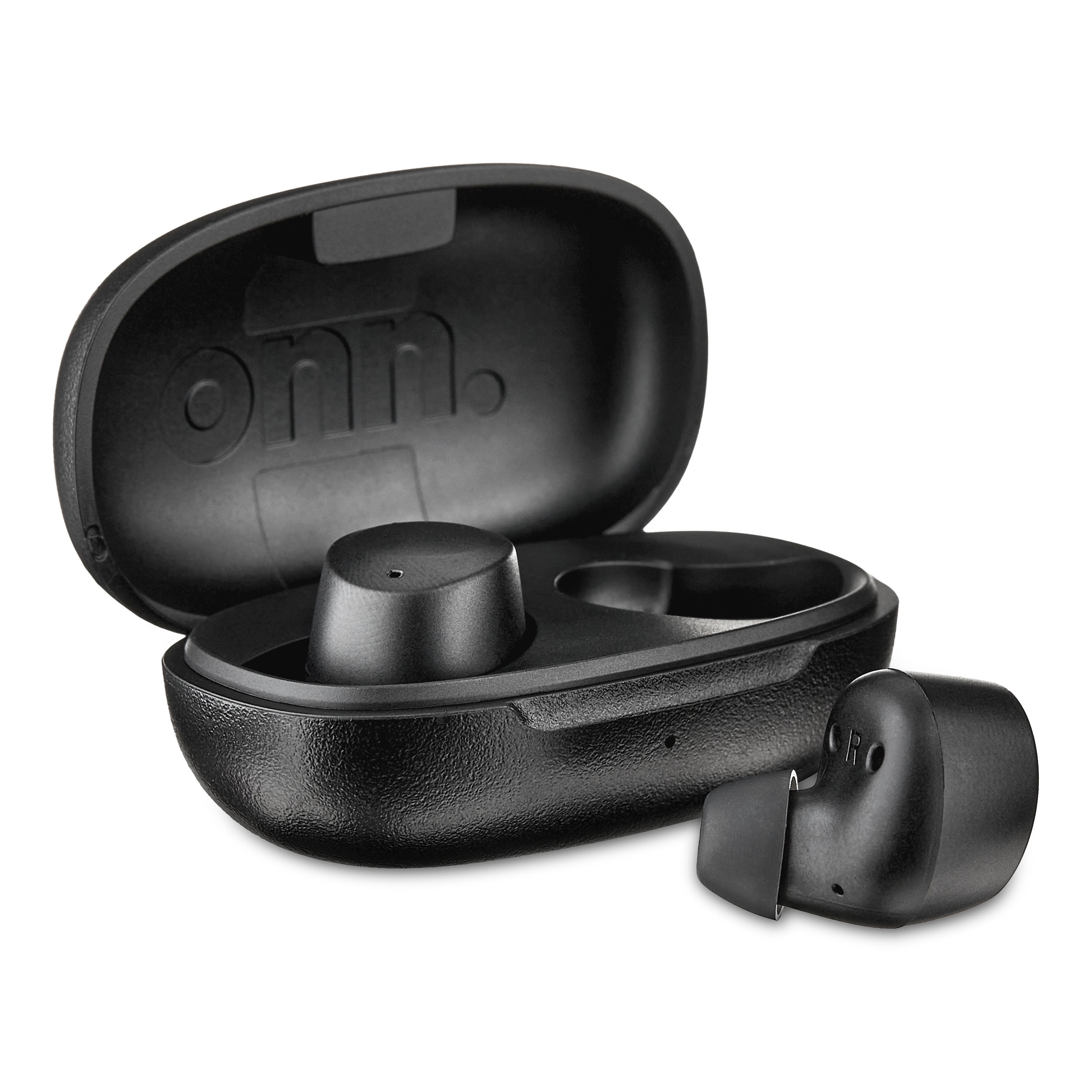Onn Bluetooth Earphones with Charging Case and Touch Control, Black