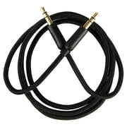 onn 3ft 3.5mm Aux to Aux Braided Audio Cable, Black