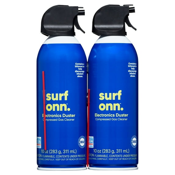Onn. Electronics Duster Compressed Gas Cleaner, 10 oz, 2-Pack